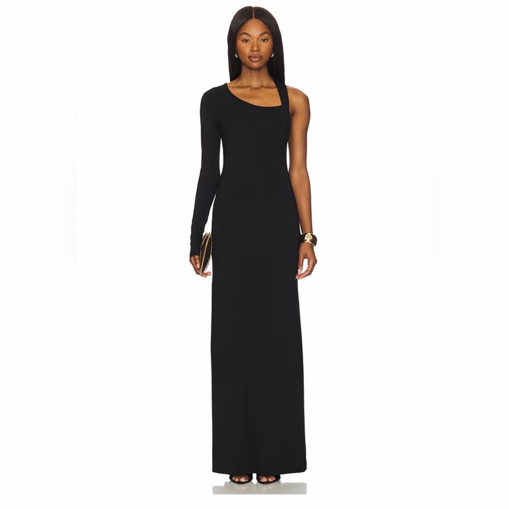 superdown One-Shoulder Black Maxi Dress
